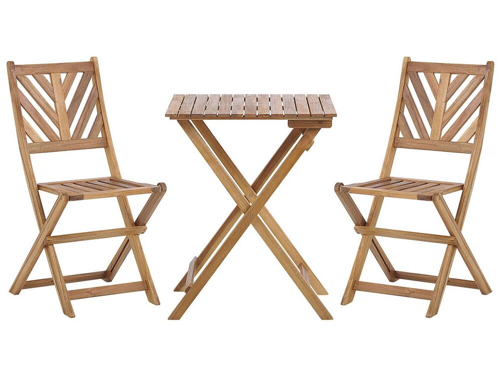 Bistro Set Folding TERNI Acacia Wood Brown