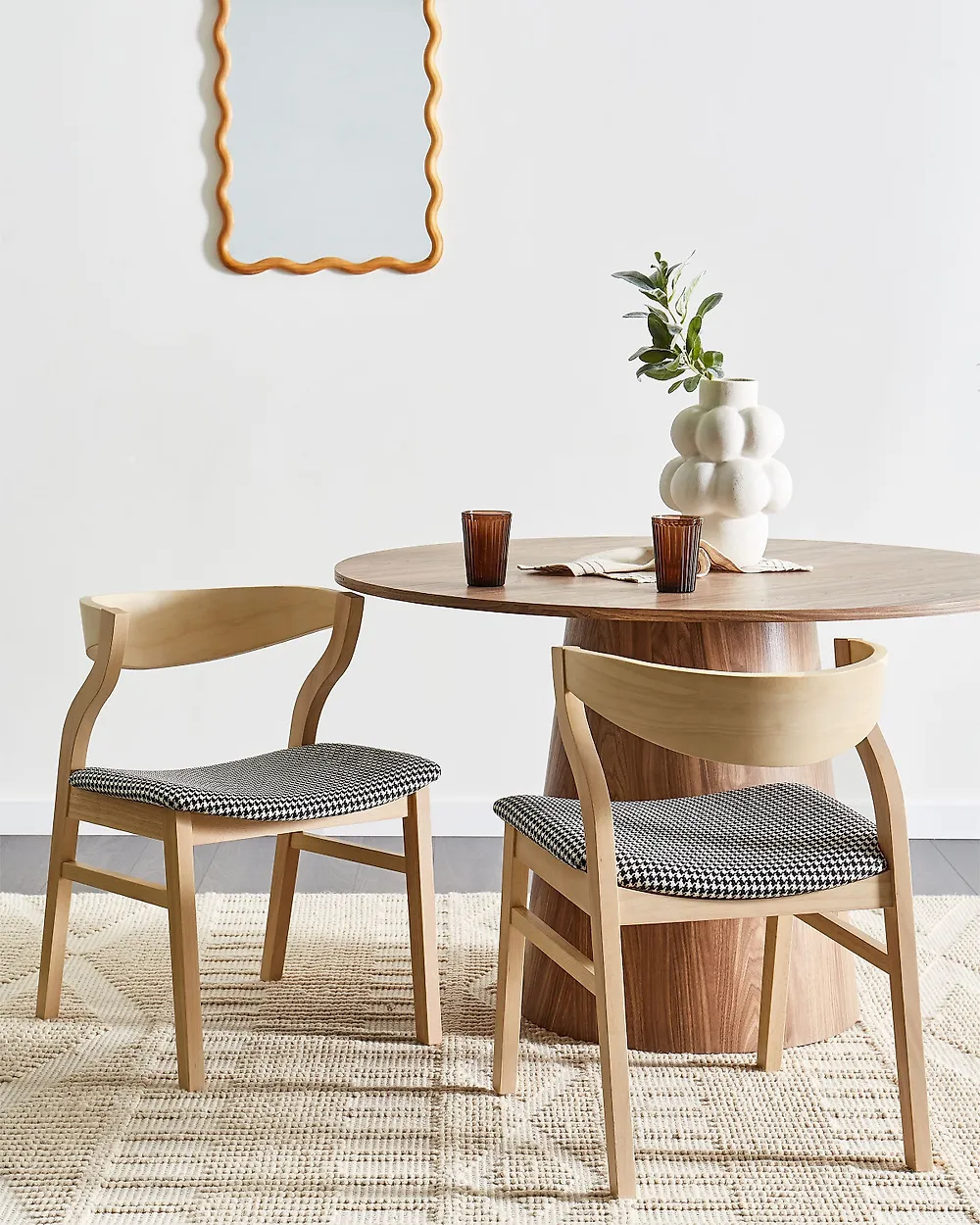 Conjunto de 2 sillas de comedor MAROA Madera Negro/Blanco_1185041