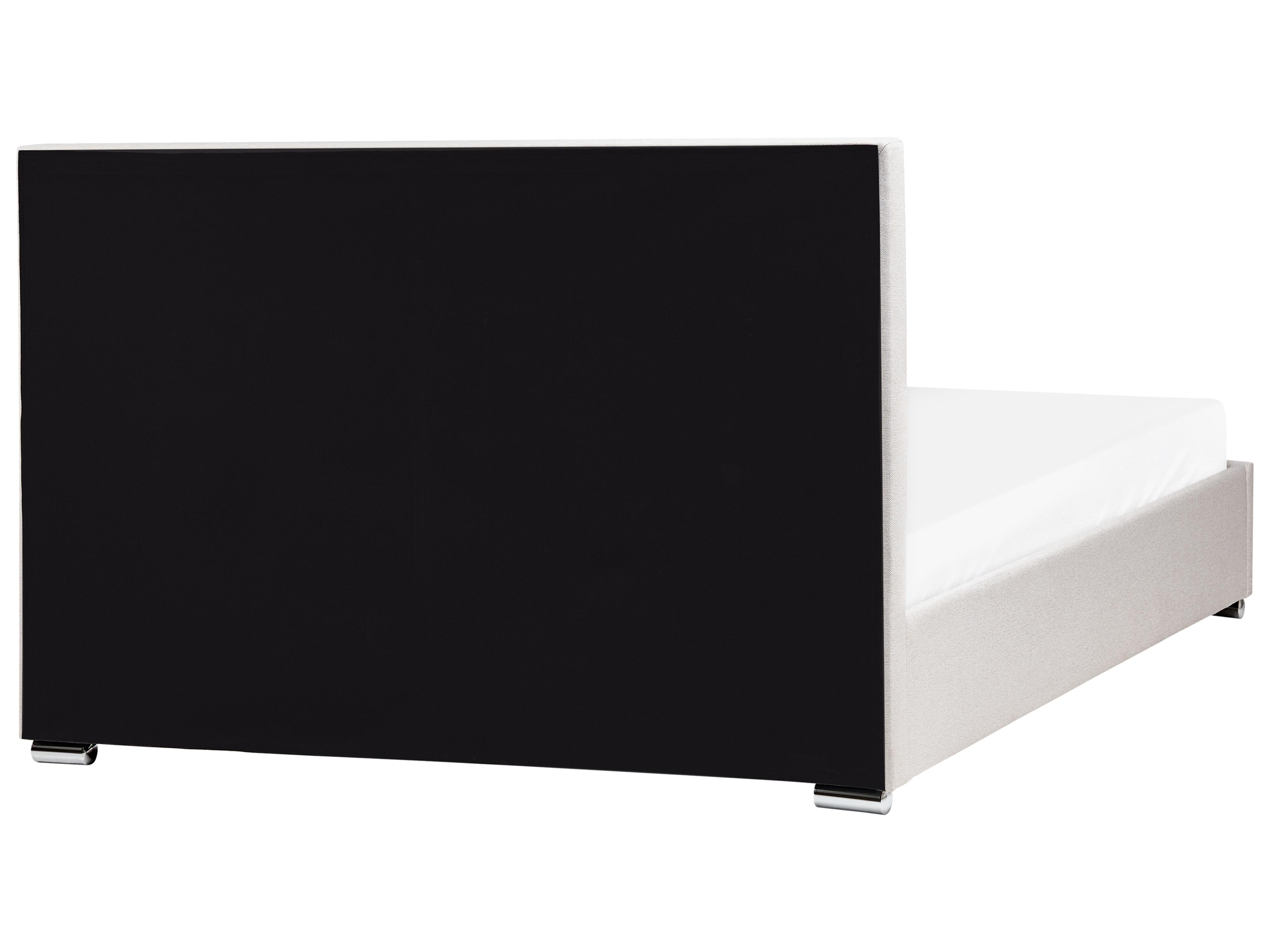 Bett mit Stauraum ROUEN Stoff Hellbeige 160 x 200 cm_996765