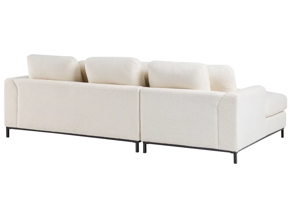 Corner Sofa 5 Seater OSLO with Ottoman Boucle White Right Hand_946731
