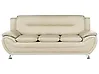 Sofa 3 Seater LEIRA Faux Leather Beige