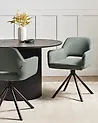 Set of 2 Dining Chairs Swivel LOURES Fabric Dark Green