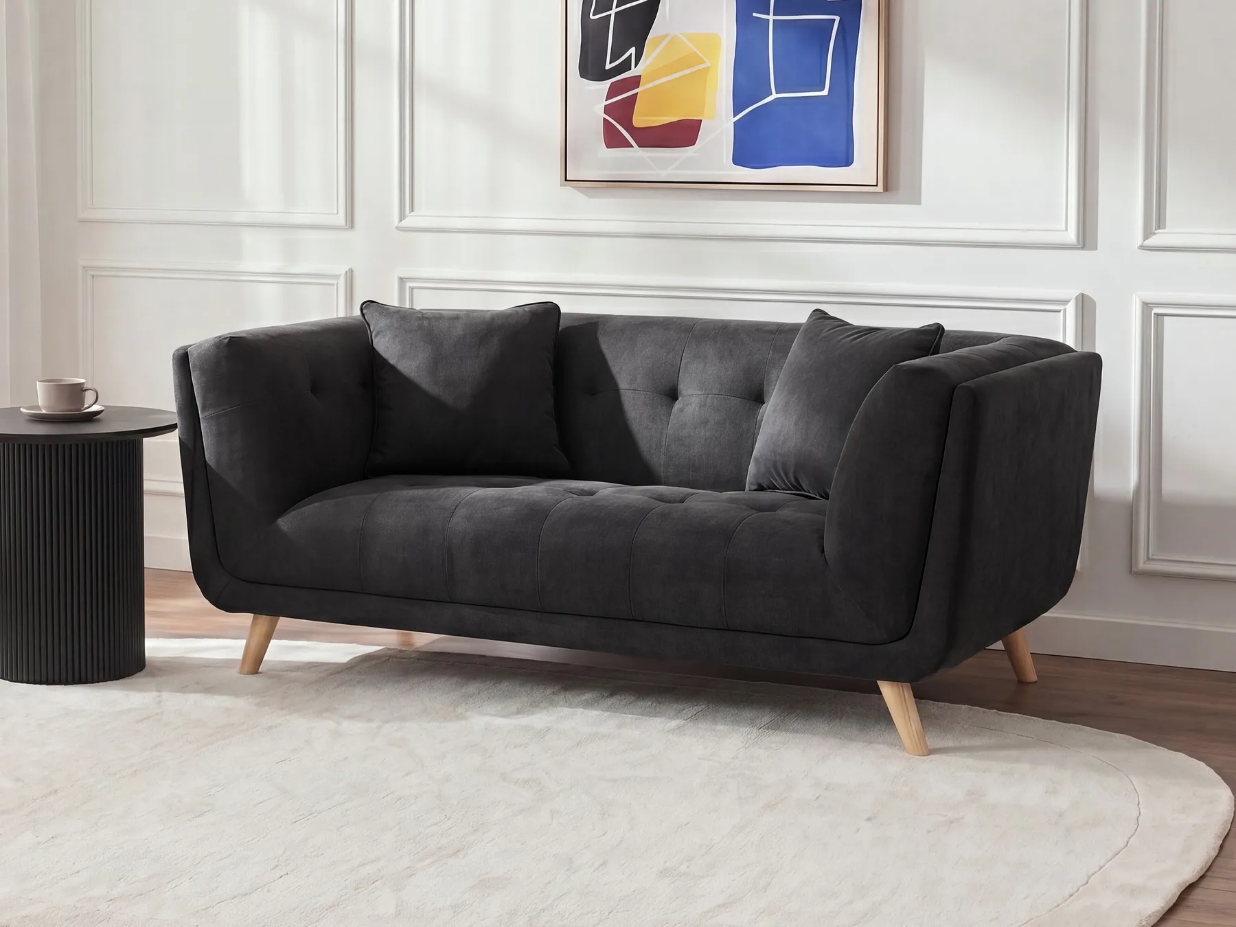Sofa dla 2 osób HABO Czarny_1085448