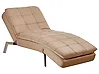 Chaise Longue LOIRET Velvet Light Brown