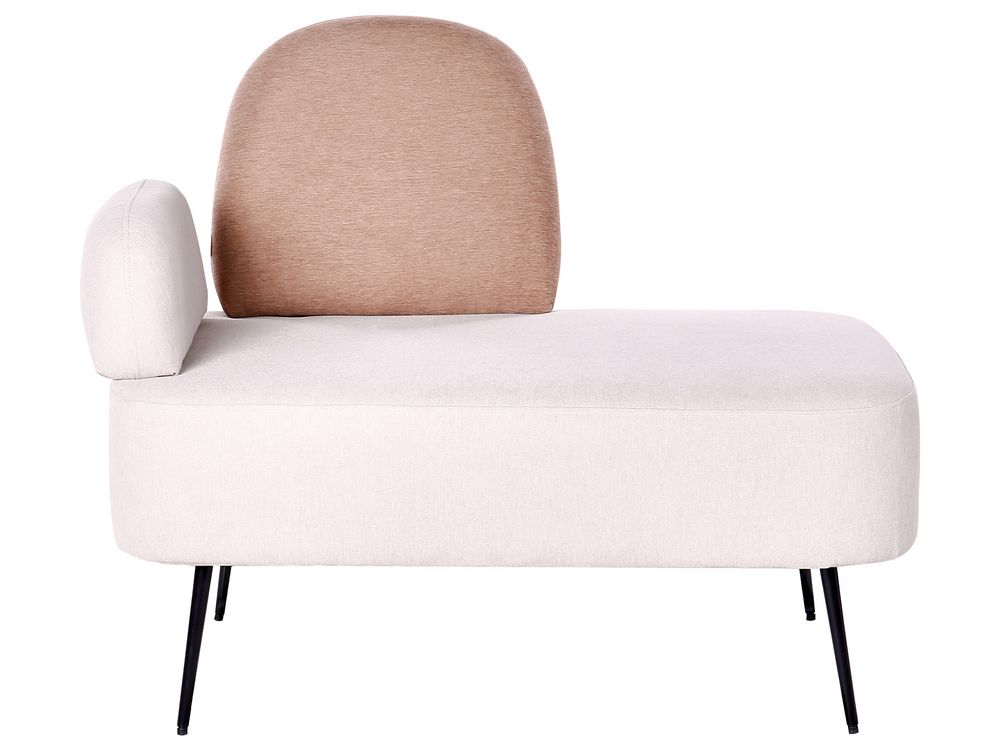 Chaise longue versione sinistra ARCEY Tessuto Marrone