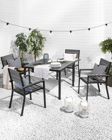 Set of 4 Garden Chairs Grey PRATO