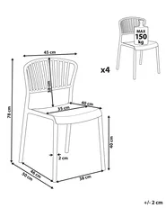 Set di 4 sedie da giardino GELA Nero_862707