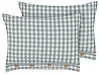 Conjunto de 2 cojines decorativos TALYA 40 x 60 cm Verde menta A cuadros