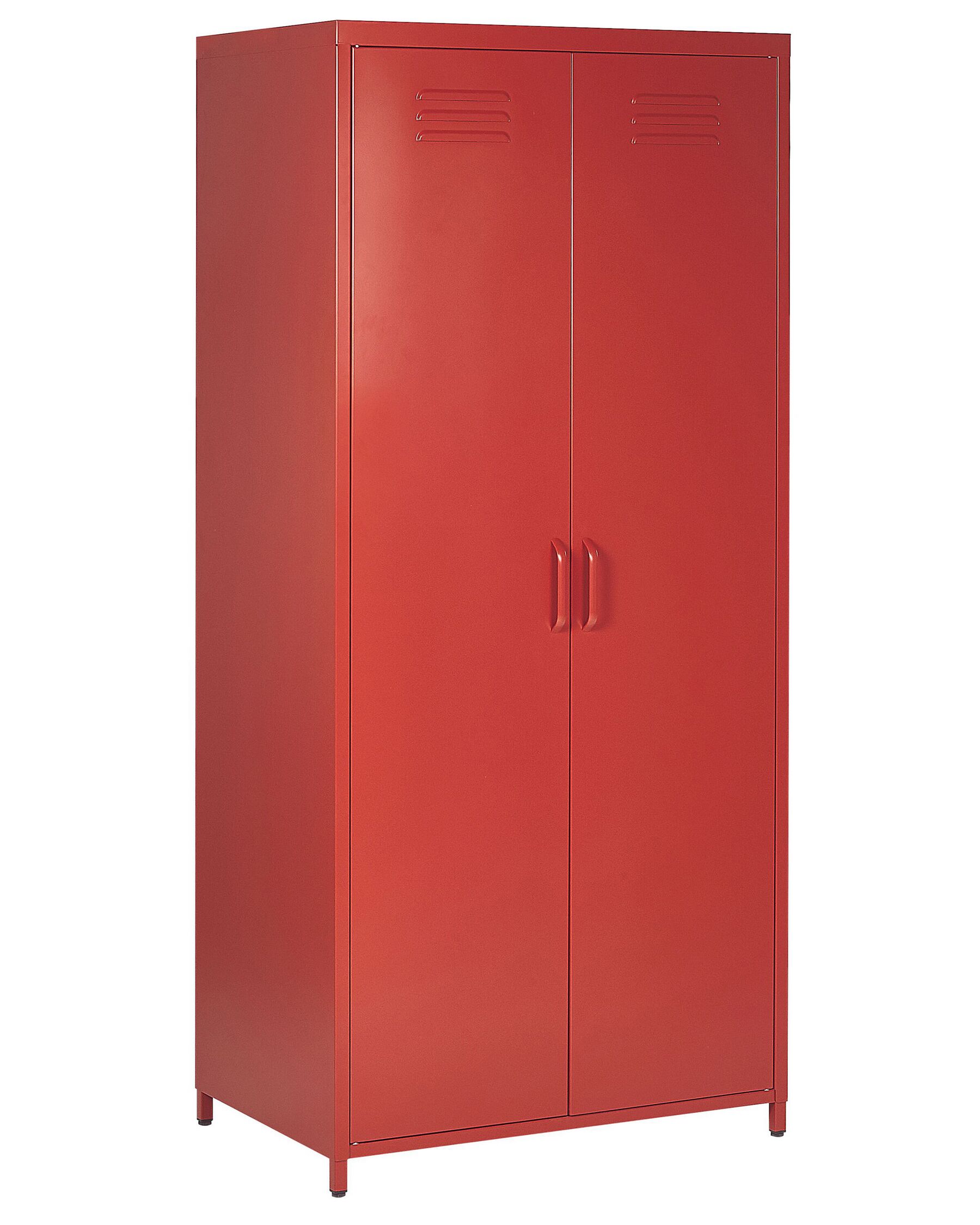 2 Door Metal Storage Cabinet Red VARNA_870372