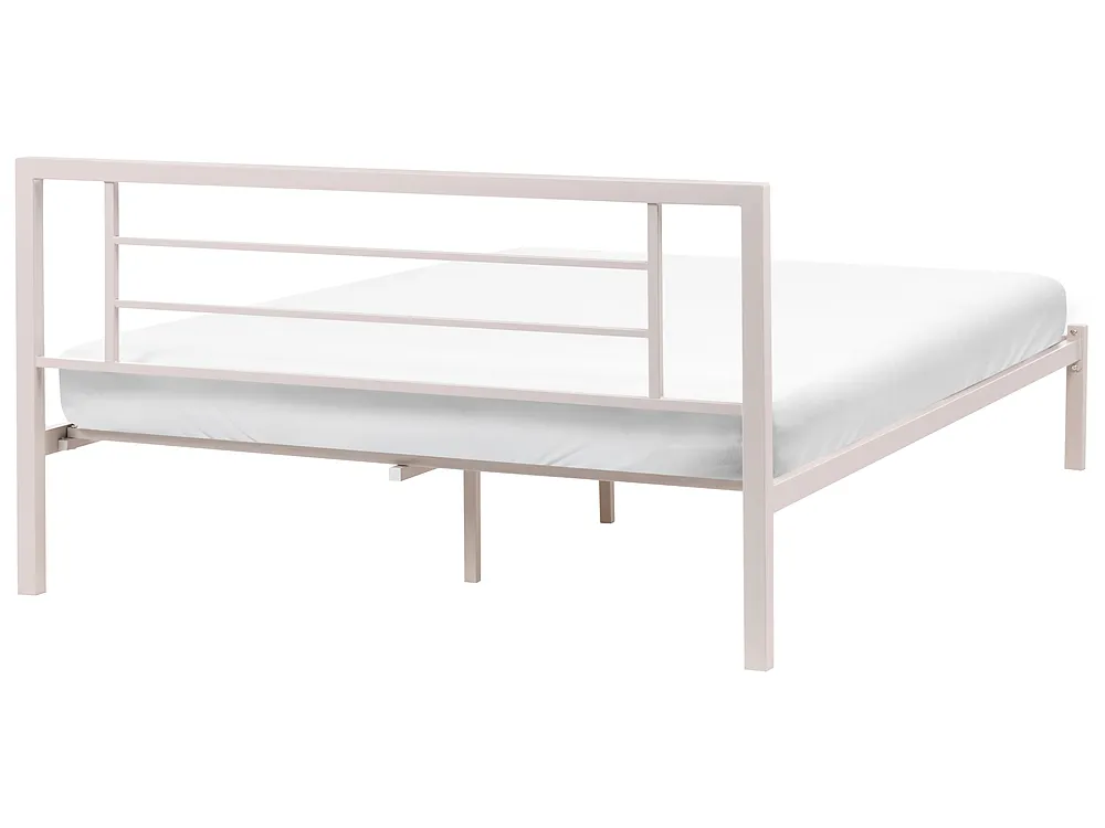 Łóżko Metal CUSSET 160 x 200 cm Jasnobeżowy_1162083