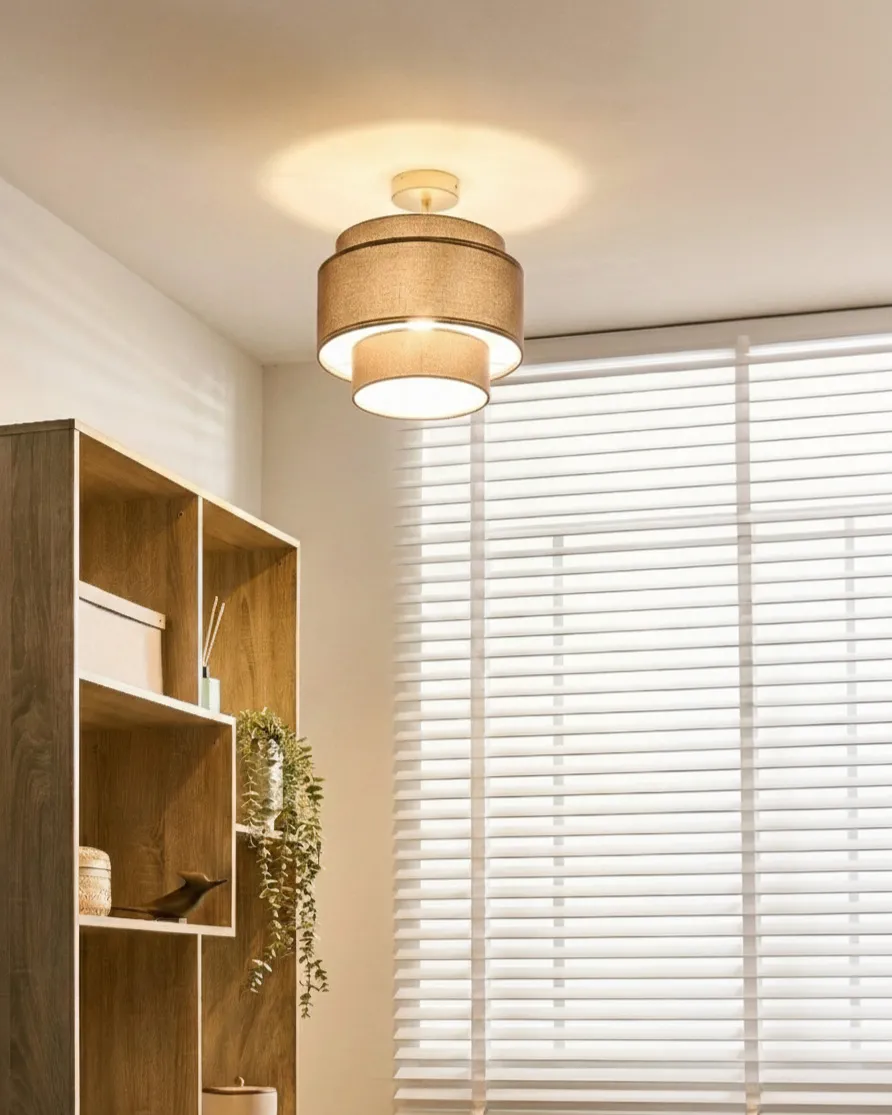 Pendant Lamp LUKAGO Linen Brown_1053783