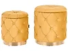 Set of 2 Storage Pouffes PUEBLO Velvet Mustard
