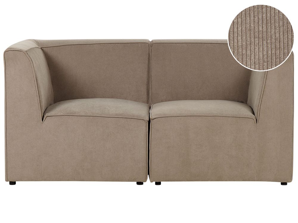 Sofa modułowa dla 2 osób LEMVIG Sztruks Beżowoszary