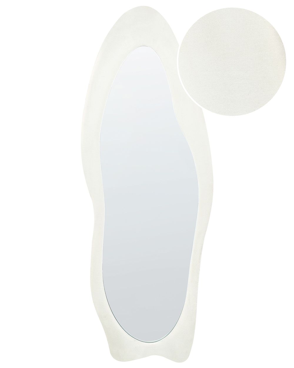 Oglindă de perete REIGNY 57 cm 160 cm Catifea Alb