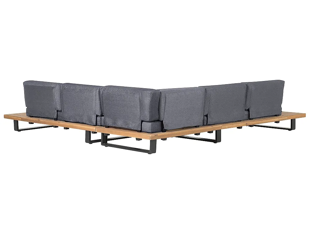 Table De Jardin Extensible En Bois Exotique FSC® 200/250x100 Cm Et 6 Chaises Avec Accoudoirs En