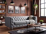 Sofa 2-Sitzer VISSLAND Stoff Hellgrau_1149654