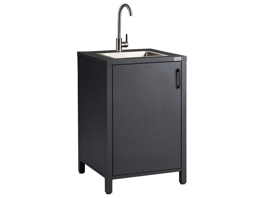 Outdoor Kitchen Cabinet with Sink ROCHA Graphite Grey Metal