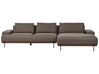 Left Hand Fabric Corner Sofa Brown MARIFERD_903204