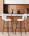 Set of 2 Bar Chairs EMERY Boucle White