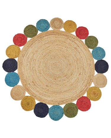 Okrúhly jutový koberec ø 140 cm viacfarebný VOSTAN