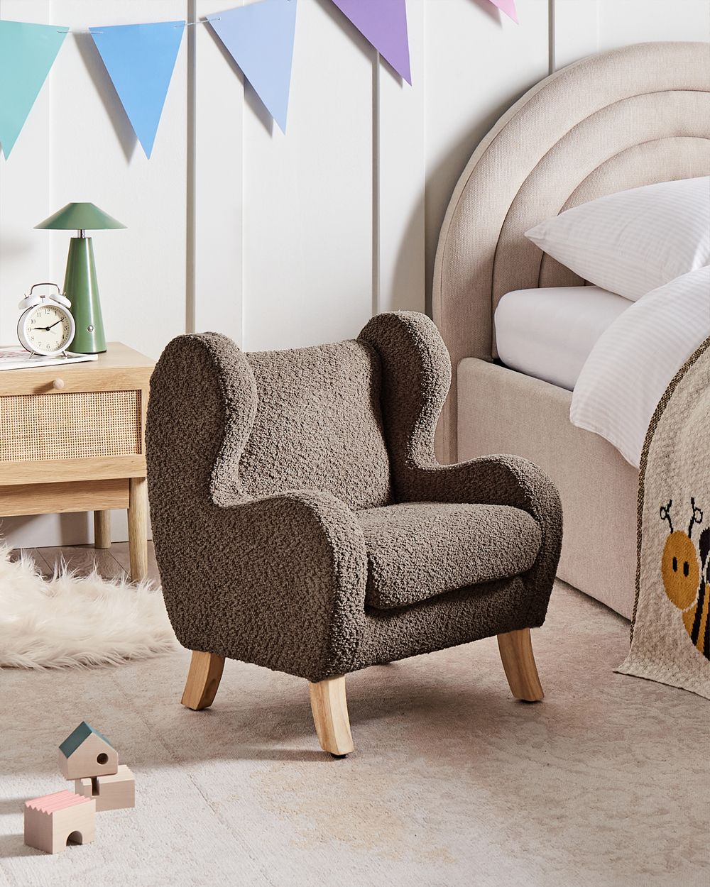 Poltrona per Bambini FARUM Bouclé Marrone