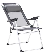 Set of 2 Garden Chairs ASINE Folding Metal Grey_1030608