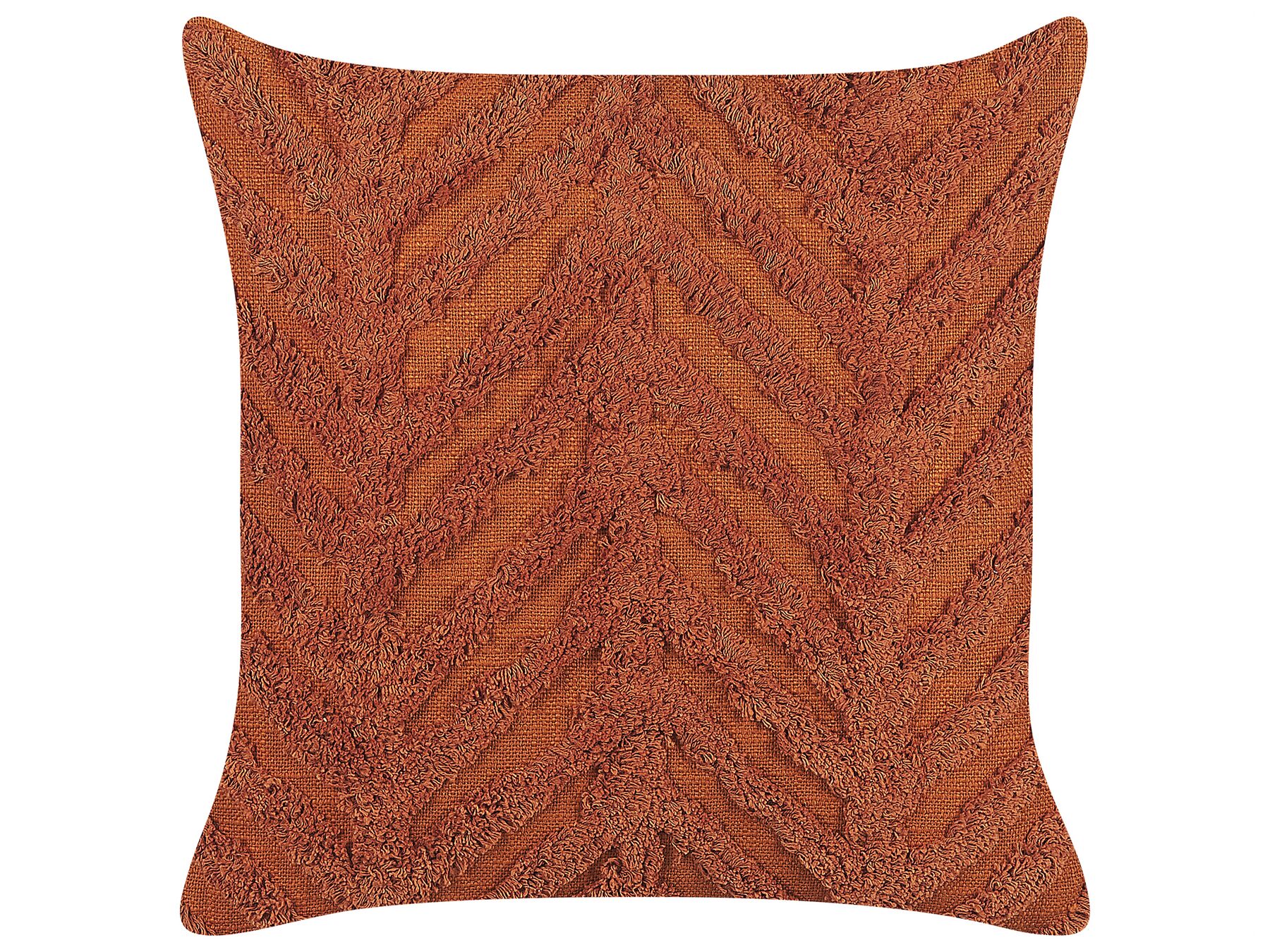 Bawełniana poduszka dekoracyjna tuftowana 45 x 45 cm pomarańczowa LEWISIA_838809