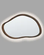 LED Bathroom Mirror MANCEY 93 cm 60 cm Dark Brown_1090927