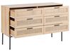 Rattan 6 Drawer Chest Light Wood PASCO_928469