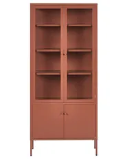 Witryna ze szklaną gablotą OXTED 80 cm Metal Złoty brąz_1069041