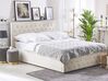 Zamatová posteľ s úložným priestorom 160 x 200 cm béžová AMIENS_791239