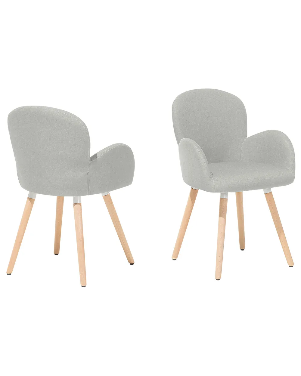 Set of 2 Dining Chairs BROOKVILLE Fabric Light Grey_731280