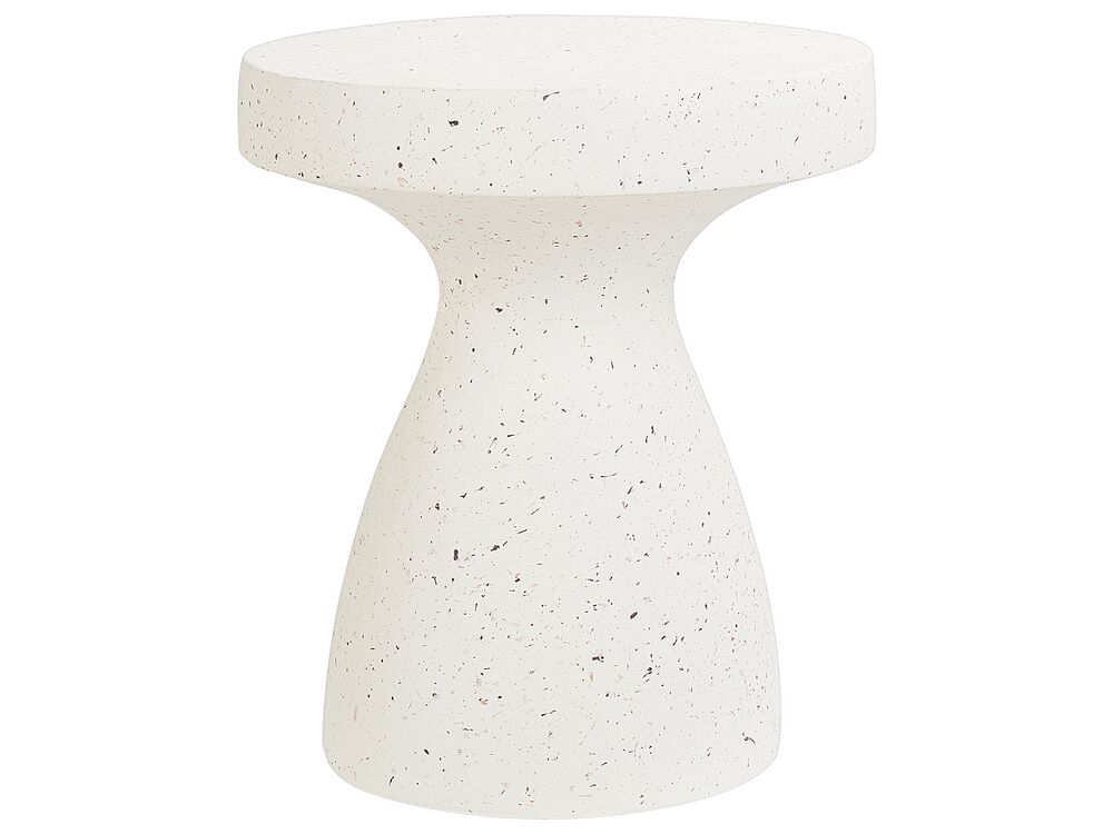 Accent Side Table Off White Terrazzo Effect BIVIERE Beliani