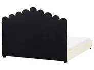 Łóżko Welur VINCENNES 140 x 200 cm Złamana biel_974533