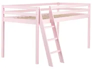 Mid Sleeper Bed Pine Wood ASCOUX 90 x 200 cm (EU Single) Pink_962469