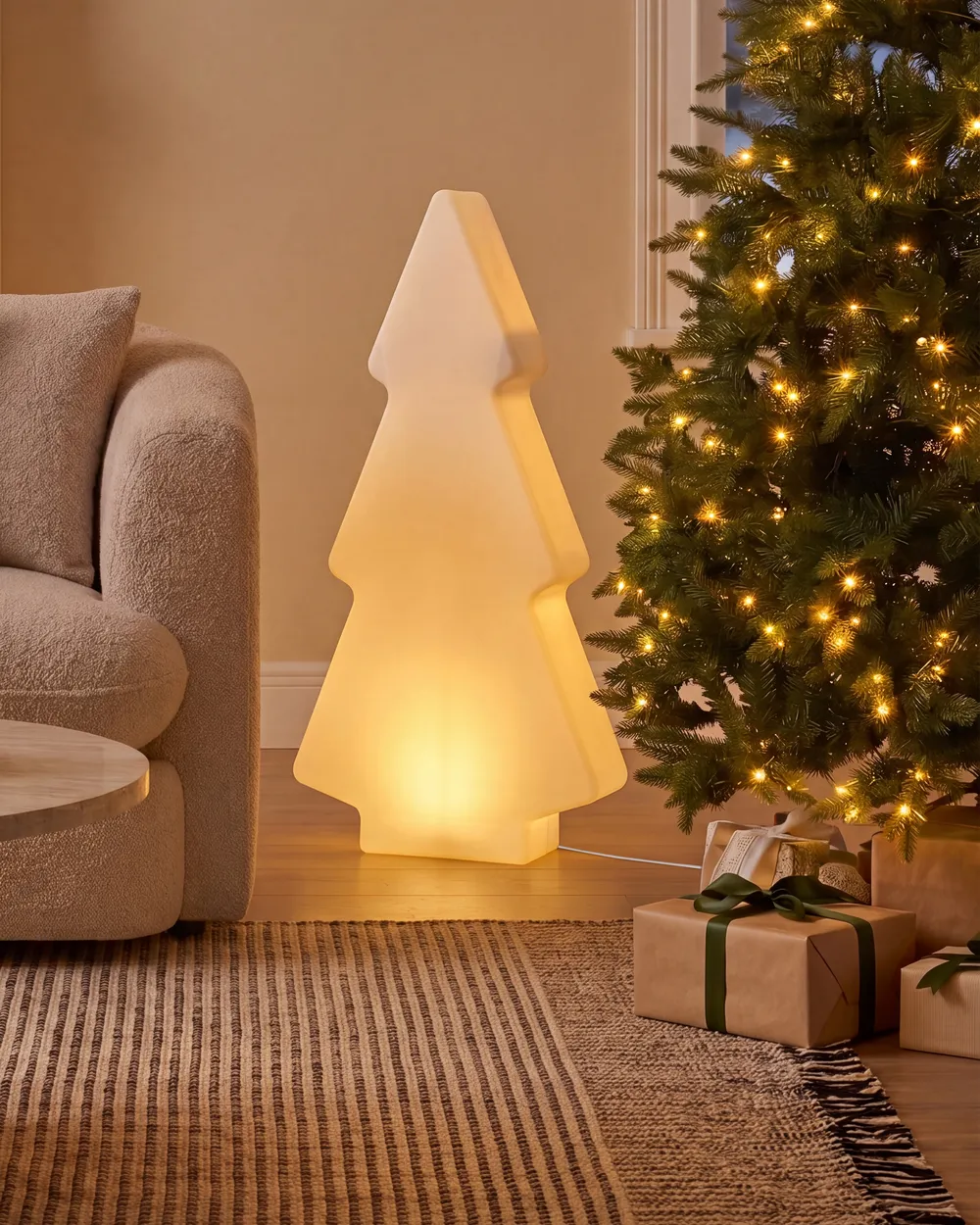 Lampa ogrodowa stojąca LED FINNAN 83 cm Choinka Biały