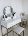 Marble Effect Side Table White with Gold REVA_921461