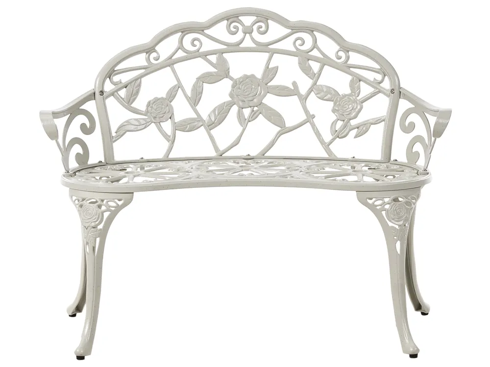 Ławka ogrodowa PIURA 88 cm Metal Biały