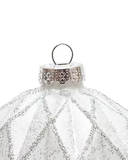 Conjunto de 42 bolas de Navidad ICELIGHT Vidrio Transparente/Blanco_1191840