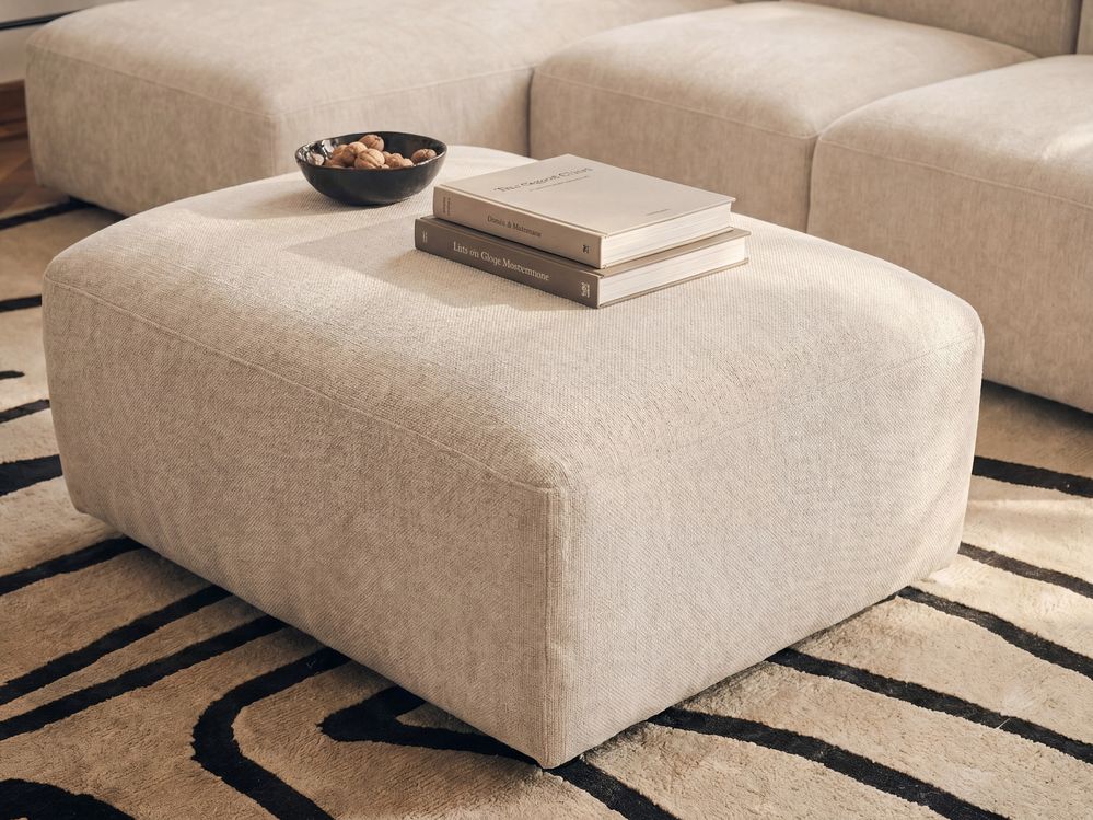 Ottomana HEDE Tessuto Beige chiaro