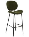 Set of 2 Boucle Bar Chairs Dark Green LUANA_886384