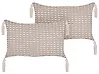 Set of 2 Decorative Cushions HAKONE 45 x 25 cm Taupe Geometric Pattern
