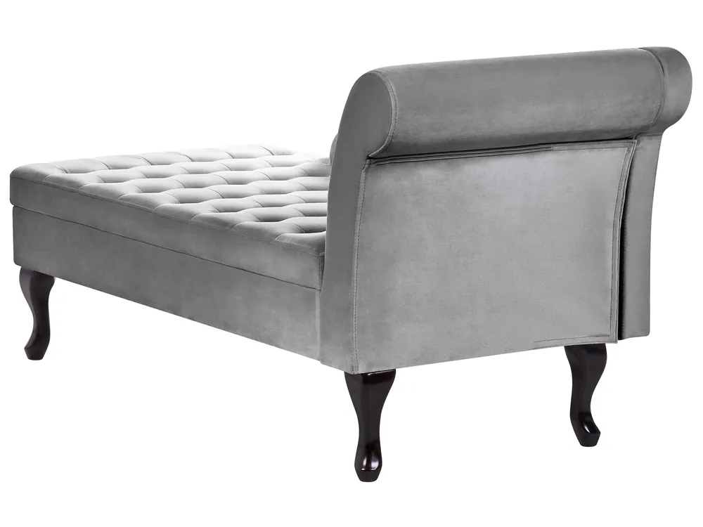 Chaise longue versione destra PESSAC con contenitore Velluto Grigio chiaro_881799