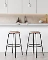 Conjunto de 2 sillas de bar MORTON Terciopelo Marrón claro