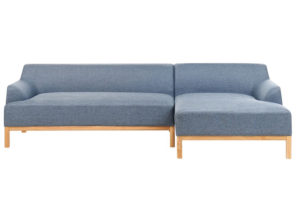 Left Hand Fabric Corner Sofa Blue SOSJO Beliani