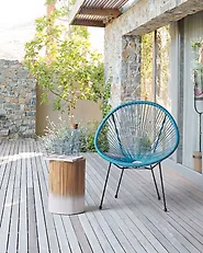 Chaise de jardin ACAPULCO II Polyrotin Bleu_1177421