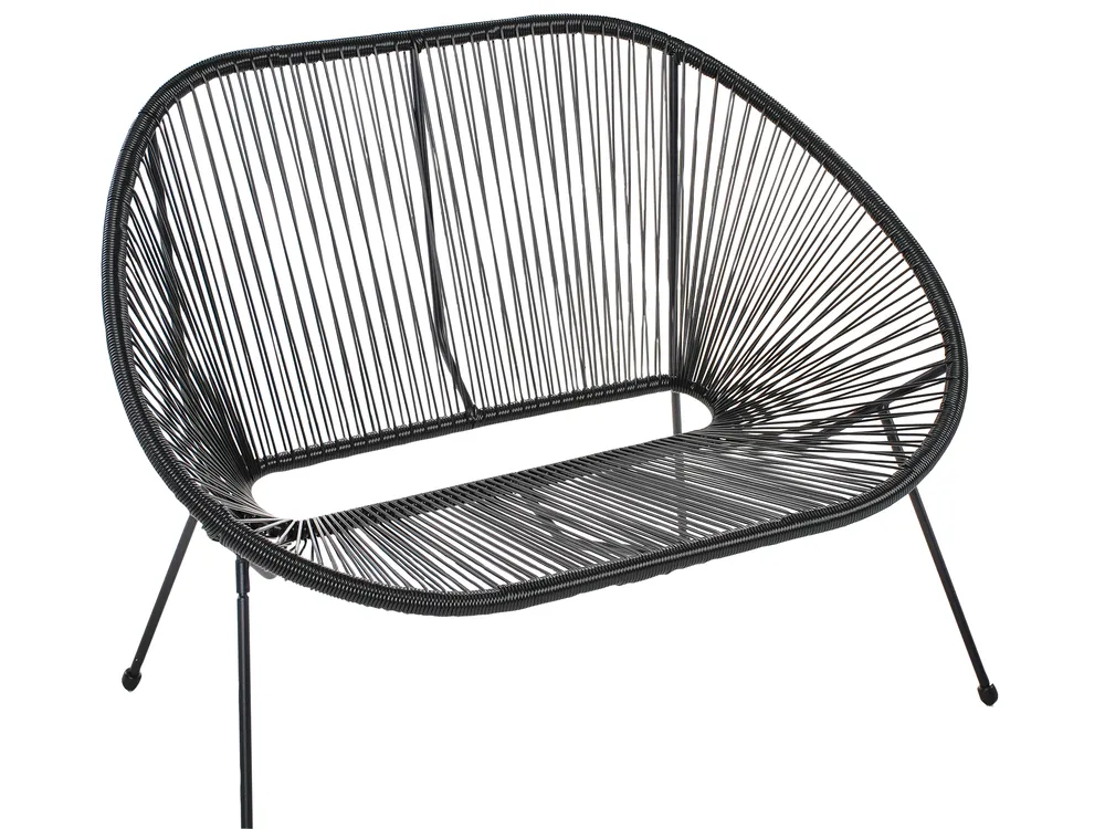 Outsunny poly rotan tuinbank parkbank bank 2-zits rieten staal zwart 122 b x 60 d x 87 h cm Outsunny poly rotan tuinbank parkbank bank 2-zits rieten staal zwart 122 b x 60 d x 87 h cm