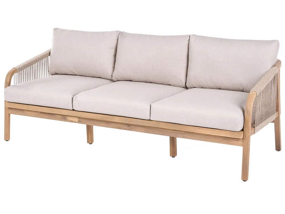 Sofa ogrodowa ze stolikiem dla 3 osób SUMBA Drewno akacjowe Jasnobrązowy_1087512