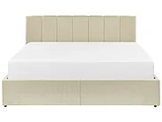 Bett mit Stauraum DREUX Stoff Beige 160 x 200 cm_861174