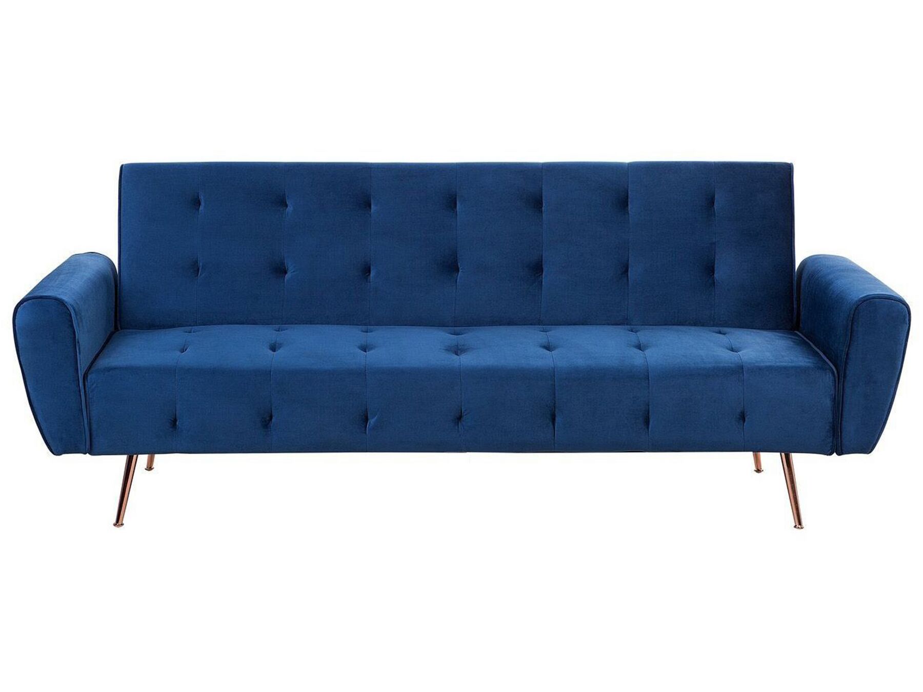 Sofa rozkładana welurowa ciemnoniebieska SELNES_729259